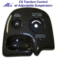 C5 Corvette, Carbon Fiber Traction Control Bezel Panel w/Adjustable Suspension